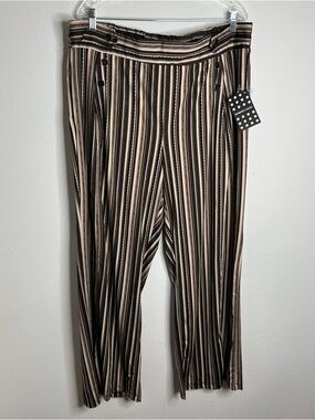 Robert Louis Women’s Pants Elastic Waist Striped Size 3X New